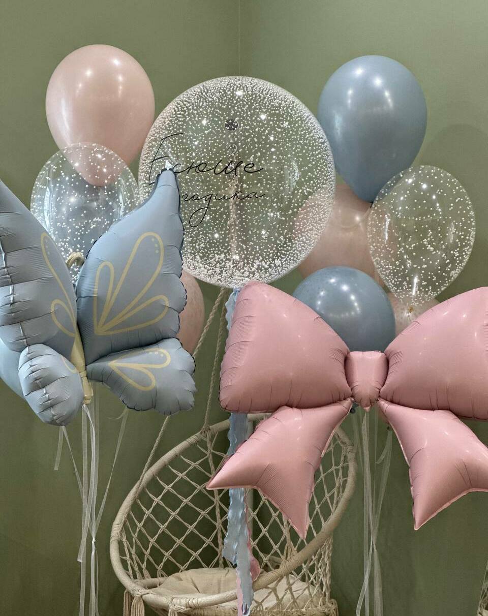 Набор шаров розово-голубой